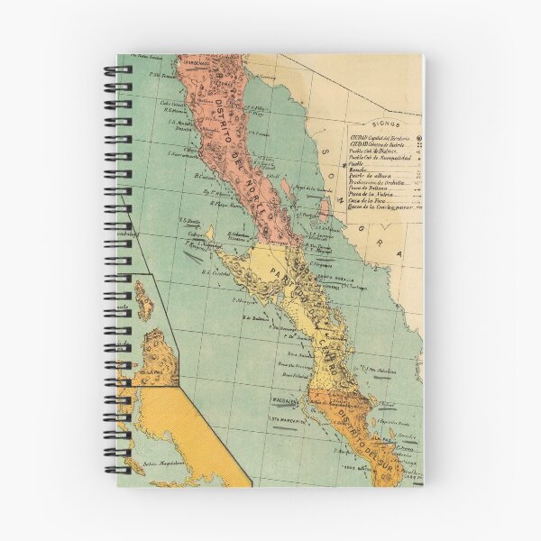 Item preview, Vintage Map of Baja California (1899) designed and sold by BravuraMedia.