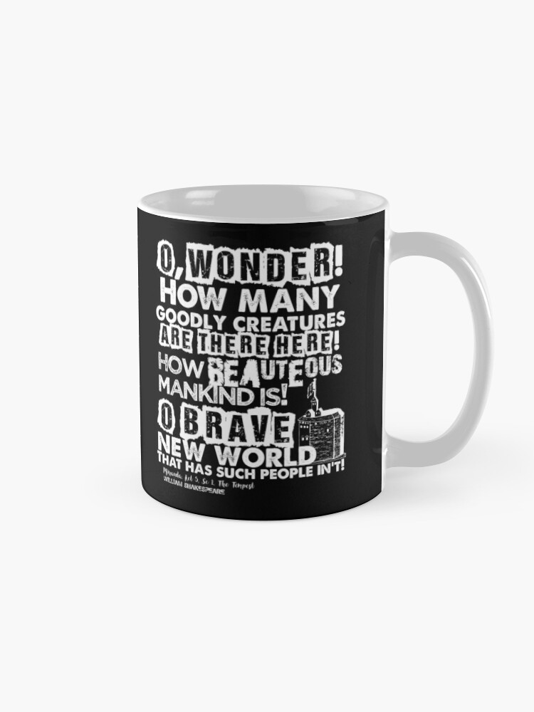 Alternate view of The Tempest Brave New World Quote (light version) Mug
