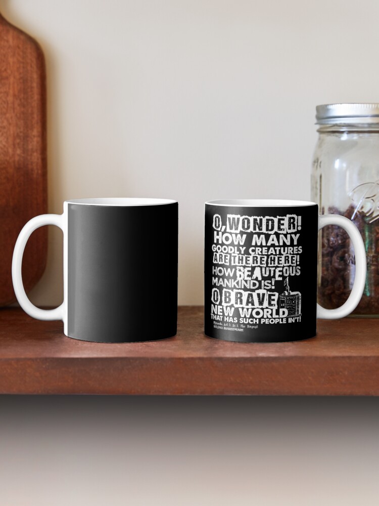Alternate view of The Tempest Brave New World Quote (light version) Mug