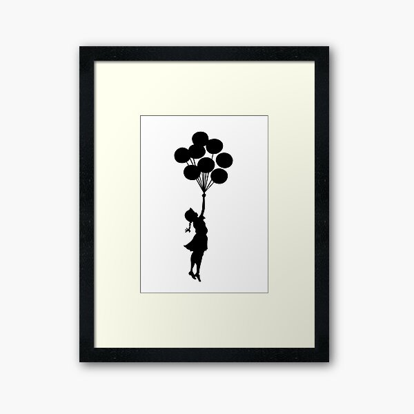 Vista previa del artículo con la obra «Banksy chica globo flotante - graffiti art», diseñado y vendido por MindChirp.