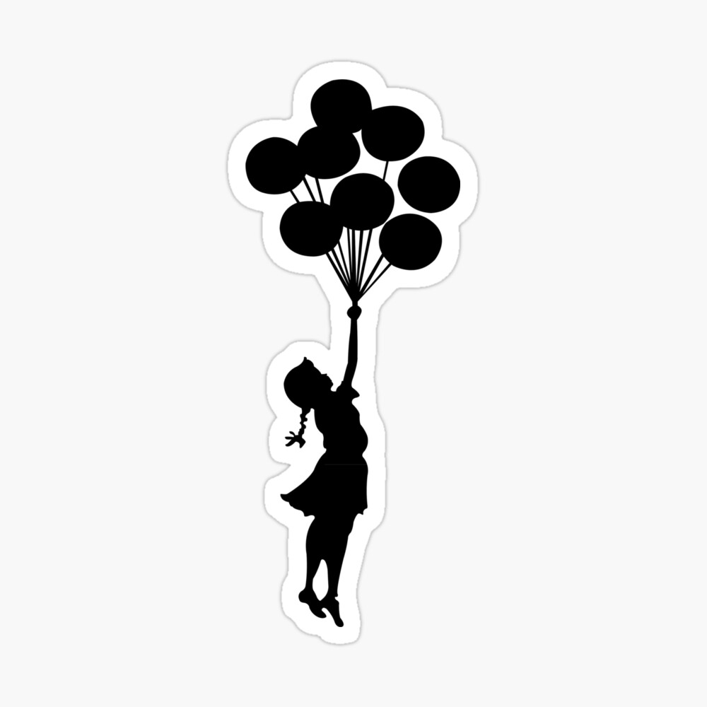 Banksy Floating Balloon Girl - graffiti art