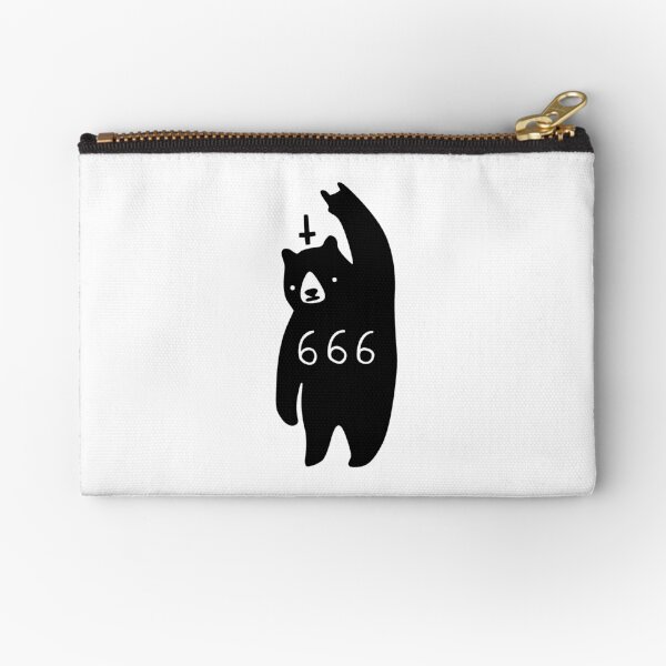 Black Bear Metal Zipper Pouch