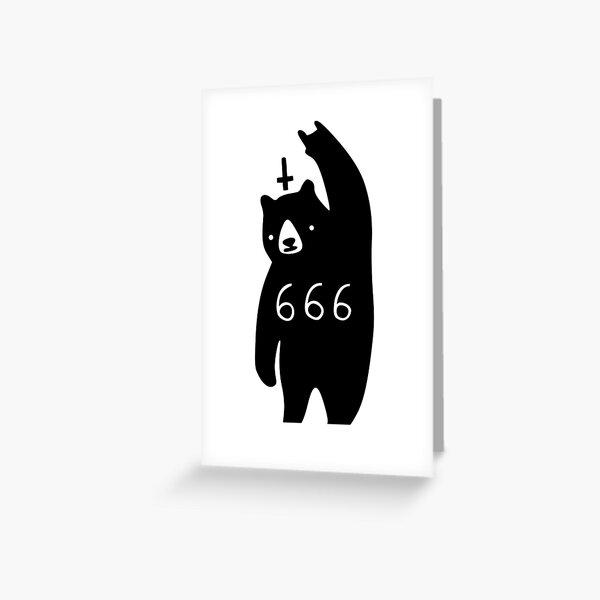 Black Bear Metal Greeting Card