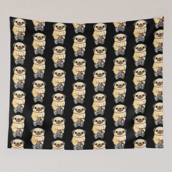 Item preview, Pug Puppy Riding Bicycle Adorable Dog Bike Ride Tile Pattern designed and sold by perfectpresents.
