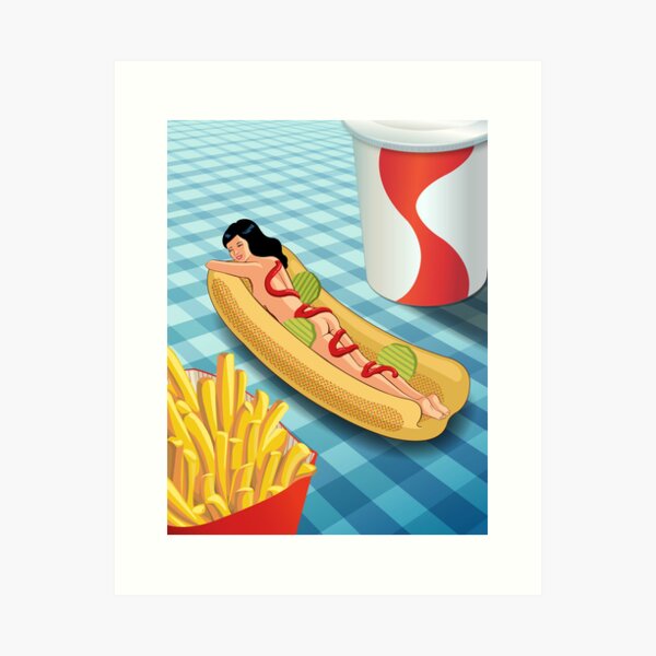 Item preview, Hot Dog Girl designed and sold by wendyding.