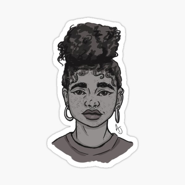Hairstyles Girl Gang - Top Bun Sticker
