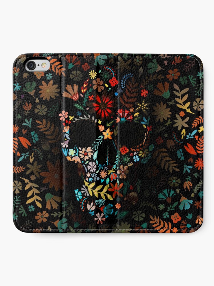 Alternate view of Flowery Skull iPhone Wallet
