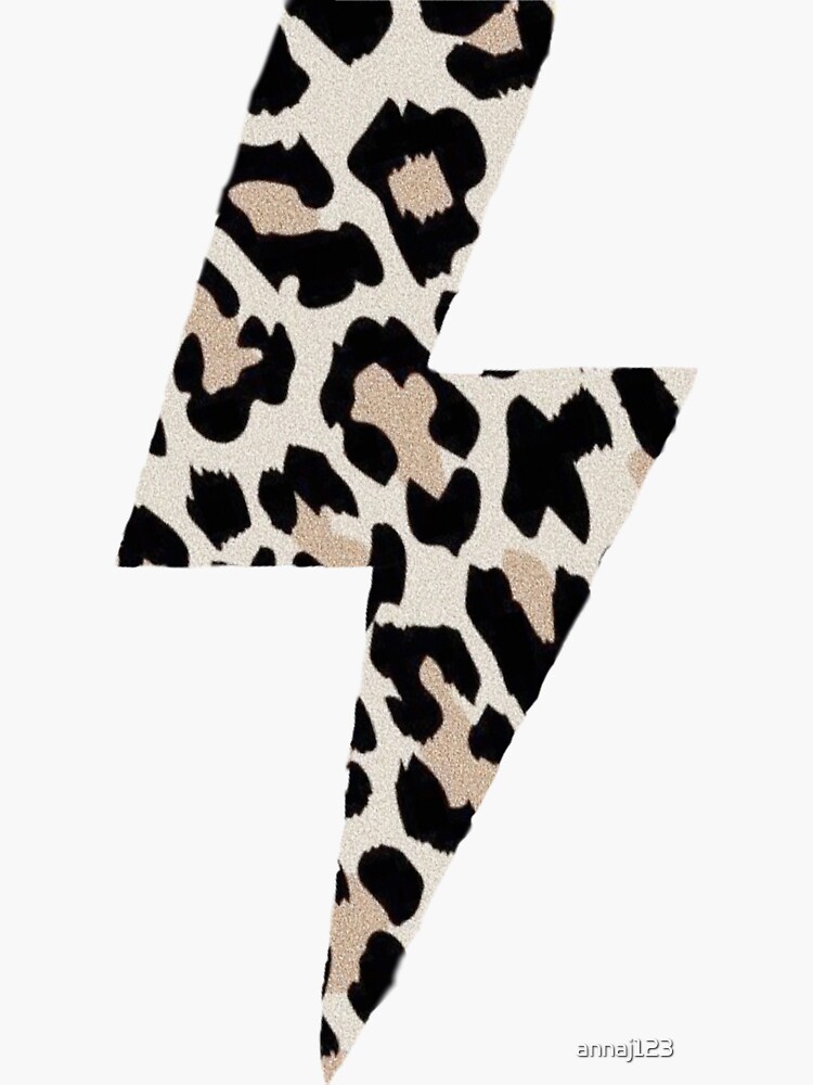 Cheetah Print Lightning Bolt Sticker by annaj123