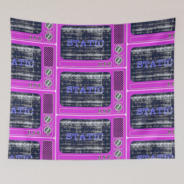 Item preview, Vintage Pink TV Set with Static  designed and sold by radiogalaxy.