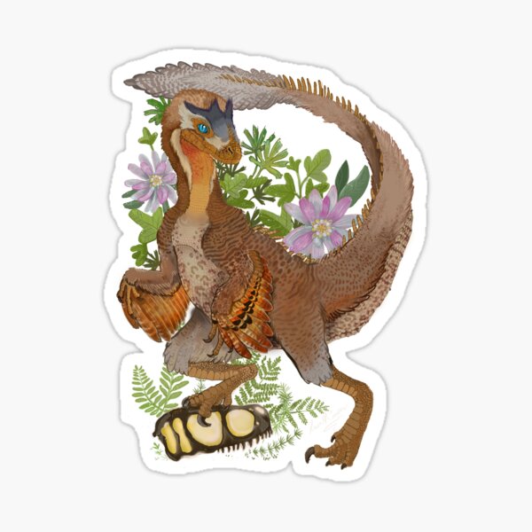 Jungle Raptor Dinosaur Art Sticker