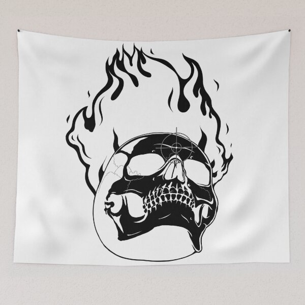 Item preview, Flaming Skull [White] designed and sold by Candycandy362.