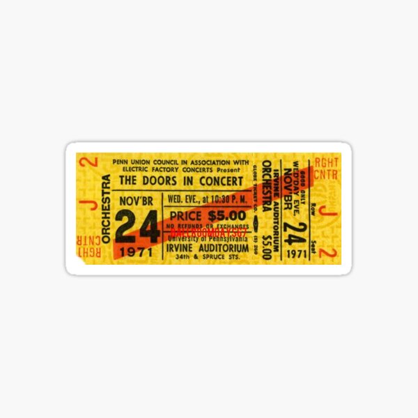 Das Doors Concert Ticket Sticker