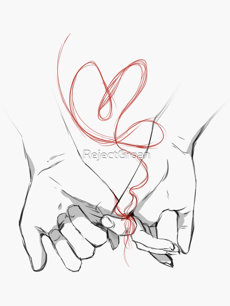 "Soulmate Red String of Fate" Sticker for Sale by RejectGroan Redbubble