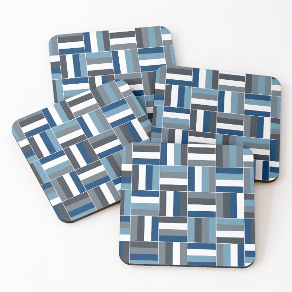 Item preview, Gray & Blues Basketweave Pattern designed and sold by HomeLivingCo.