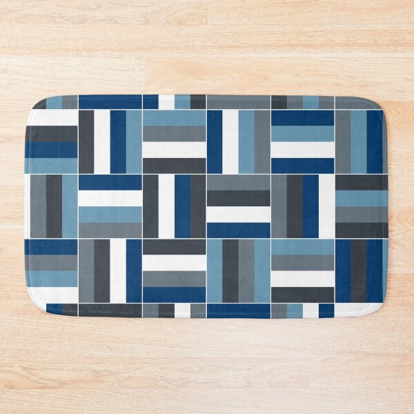 Item preview, Gray & Blues Basketweave Pattern designed and sold by HomeLivingCo.
