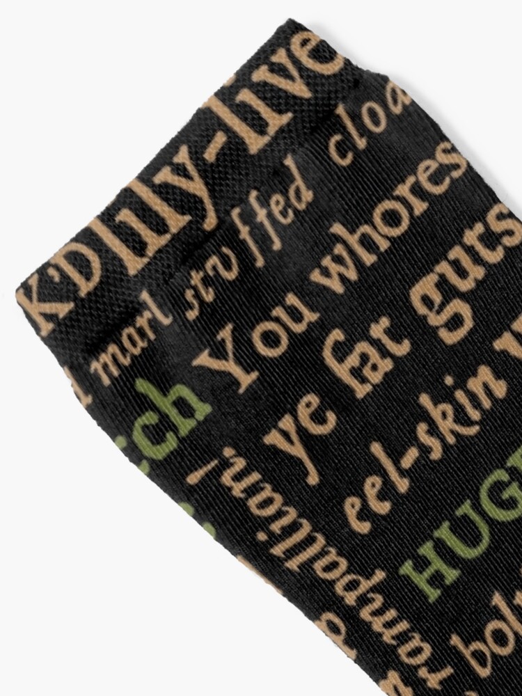 Socks, Shakespeare Insults Dark - Revised Edition (by incognita) designed and sold by Styled Vintage