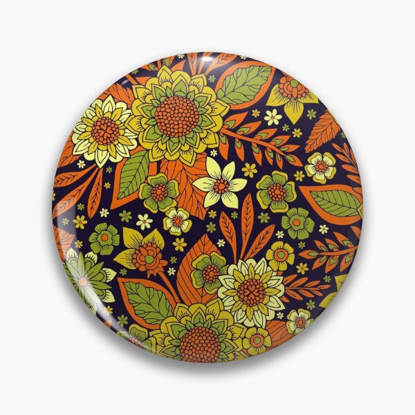 Item preview, Green, Orange, Yellow & Dark Purple Floral Pattern designed and sold by somecallmebeth.