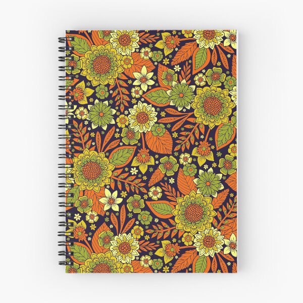 Item preview, Green, Orange, Yellow & Dark Purple Floral Pattern designed and sold by somecallmebeth.