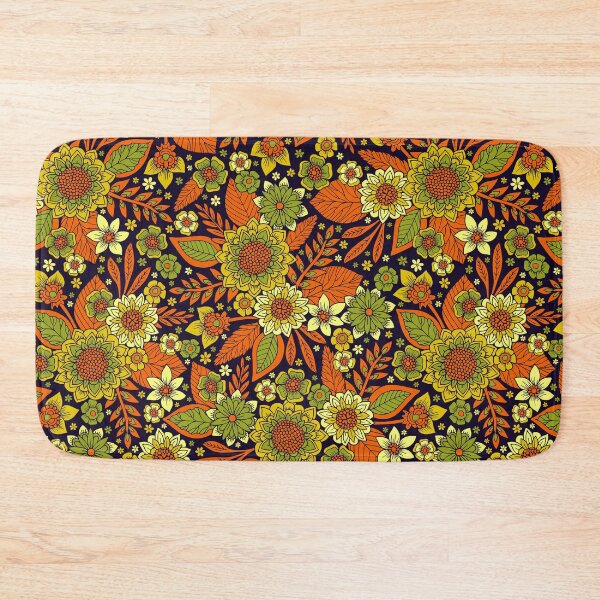 Item preview, Green, Orange, Yellow & Dark Purple Floral Pattern designed and sold by somecallmebeth.