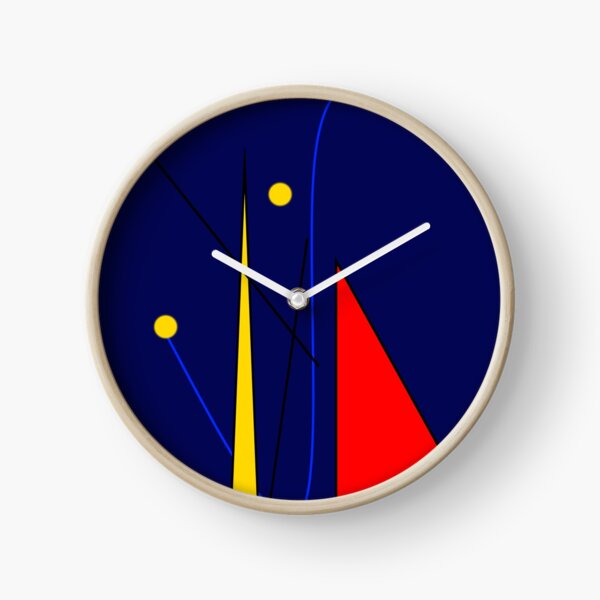 Surreal and Abstract Stuff "Miro Essay Number 3" - Original Miro Inspired Art Work, Apparel and Home Fashions Clock