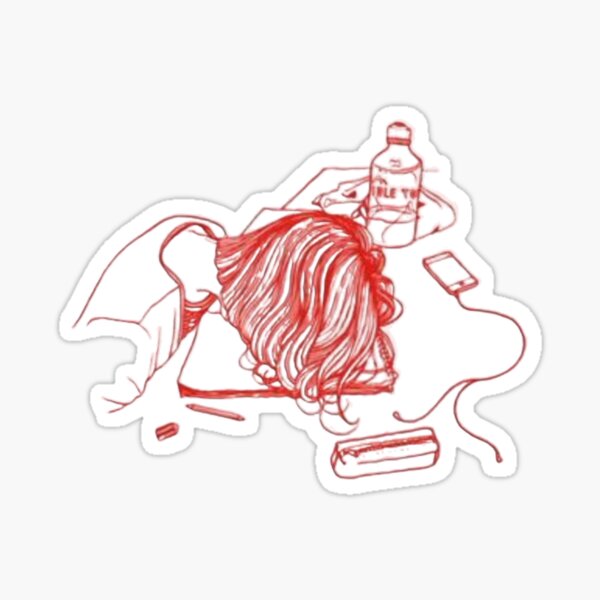 Girl in Red Idle Town Design Sticker