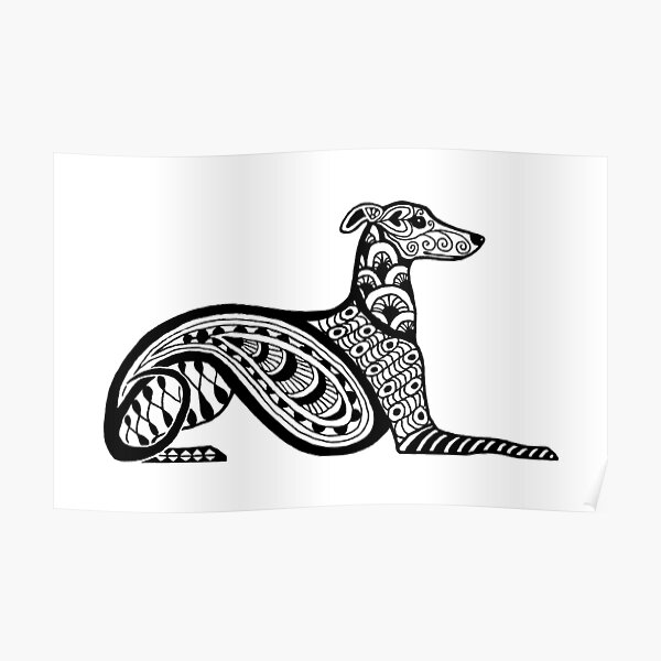 Zentangle Whippet Poster