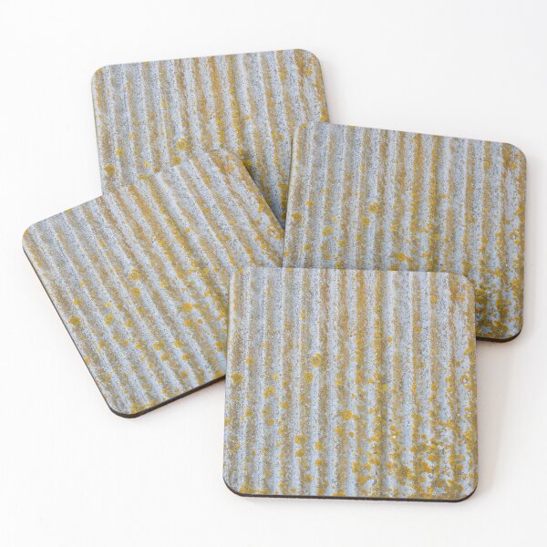 Item preview, Corrugated iron sheeting with yellow growth pattern designed and sold by bartlehalpin.