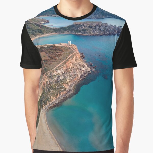 Item preview, Golden Bay Beaches Malta | Aerial  designed and sold by The-Drone-Man.