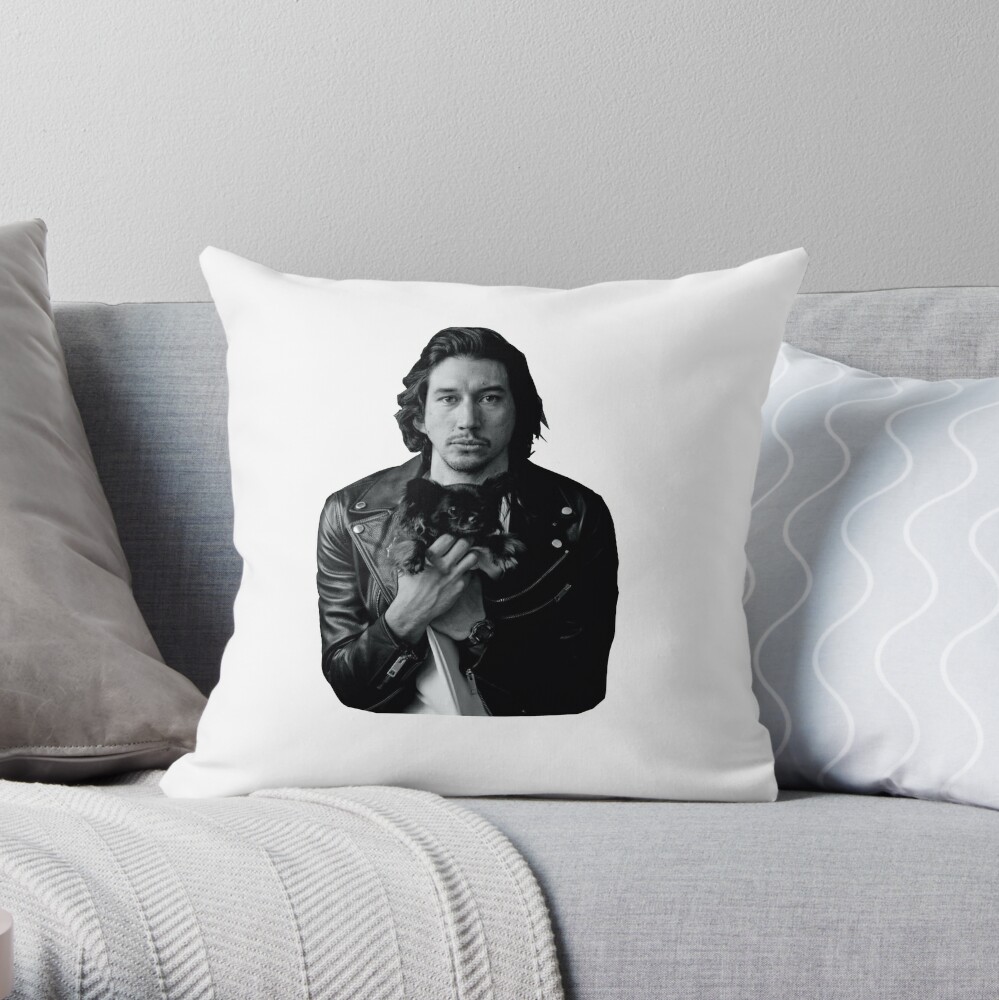 Adam Driver with Dog Photosession Throw Pillow for Sale by goon