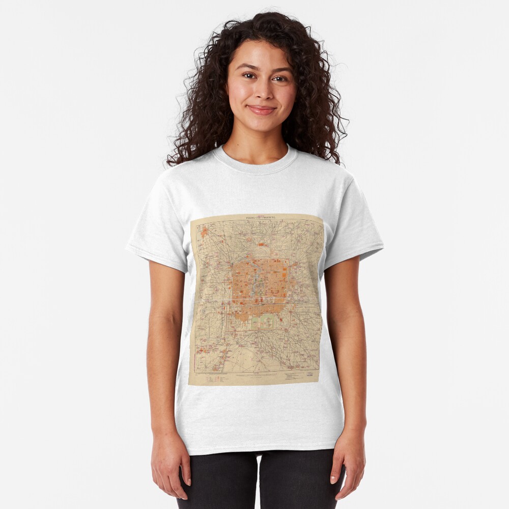 Vintage Map of Beijing China (1907) Classic T-Shirt