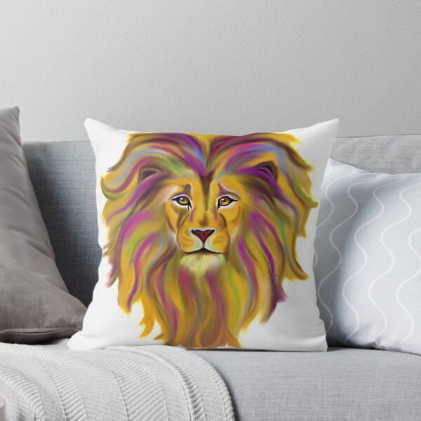 Item preview, Almohada colorida del león designed and sold by ShenaLeonard.