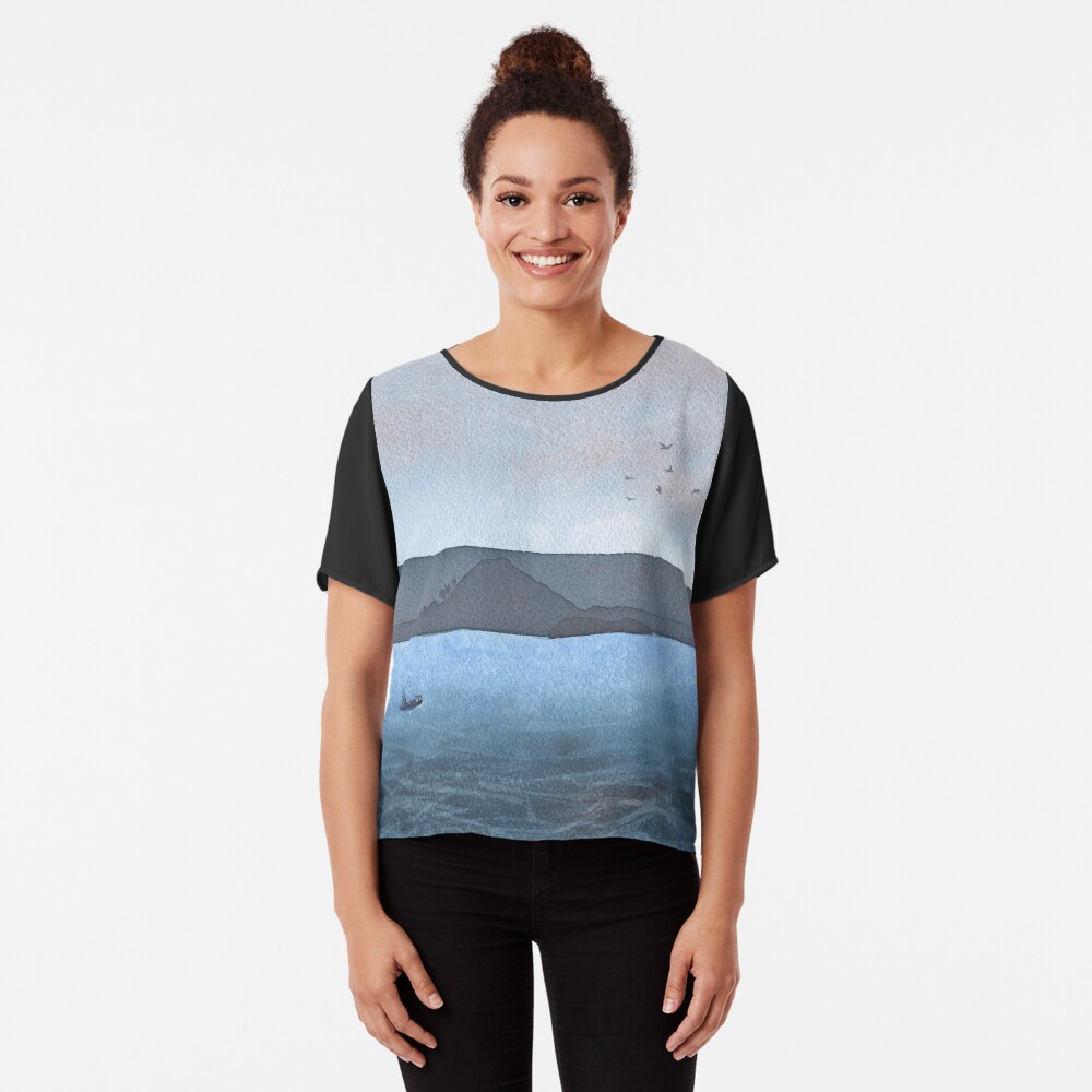 Berwick Law and Craig Leith, November 2018 Chiffon Top