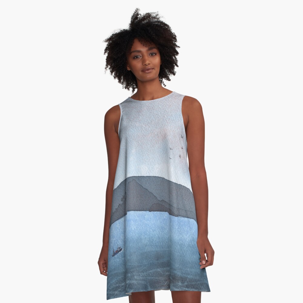 Berwick Law and Craig Leith, November 2018 A-Line Dress
