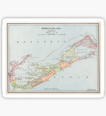 Vintage Map of Bermuda (1901) Sticker