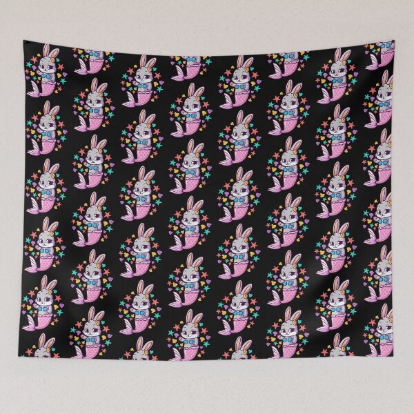Item preview, Cute Bunny Mermaid Swimming Bunnies Tile Pattern designed and sold by perfectpresents.