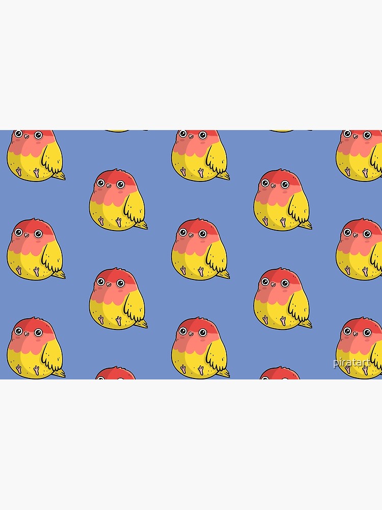Cute Lutino Lovebird Chubby Bird Design by piratart