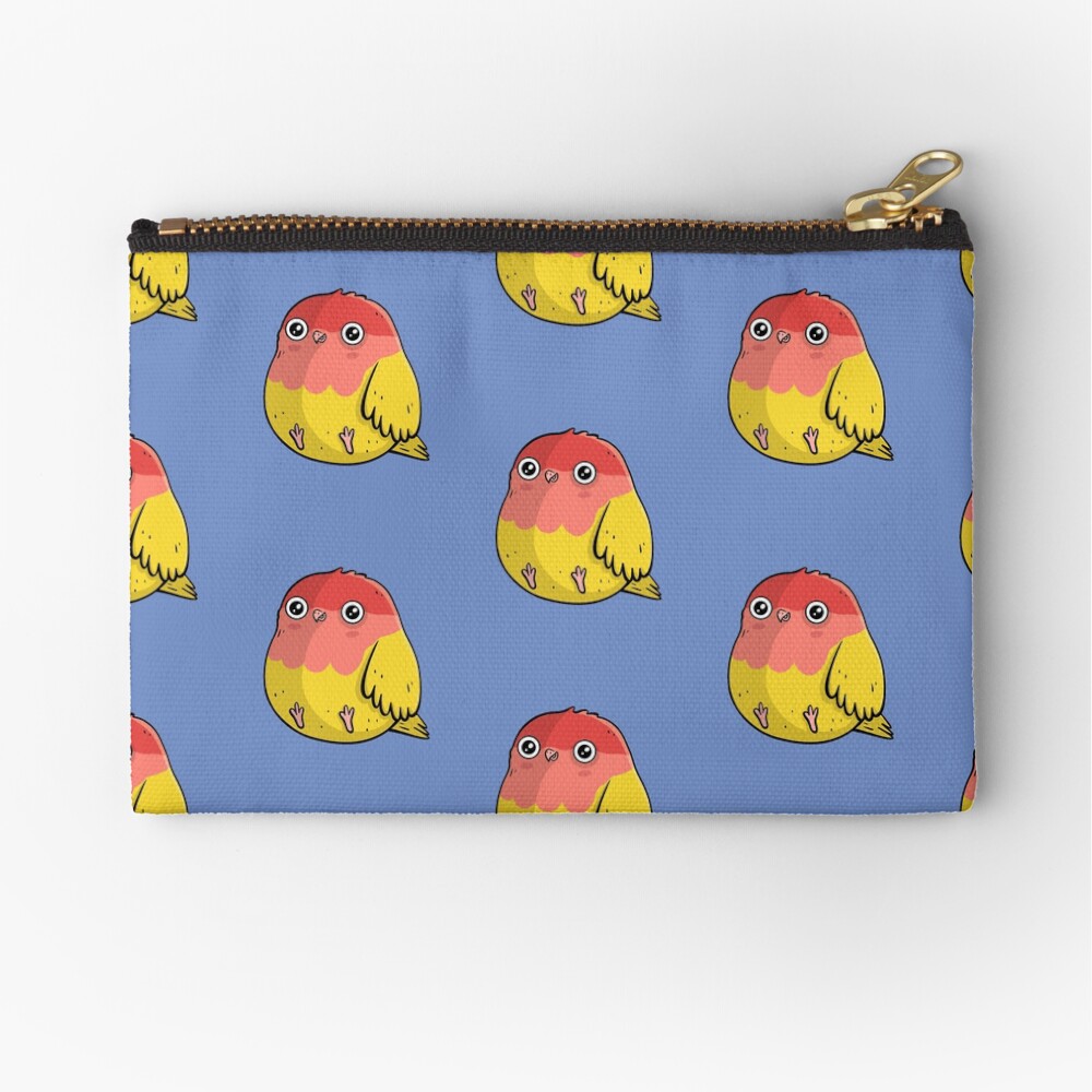 Cute Lutino Lovebird Chubby Bird Design Zipper Pouch