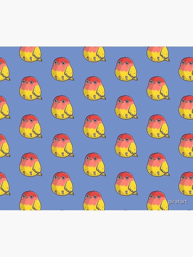Cute Lutino Lovebird Chubby Bird Design by piratart