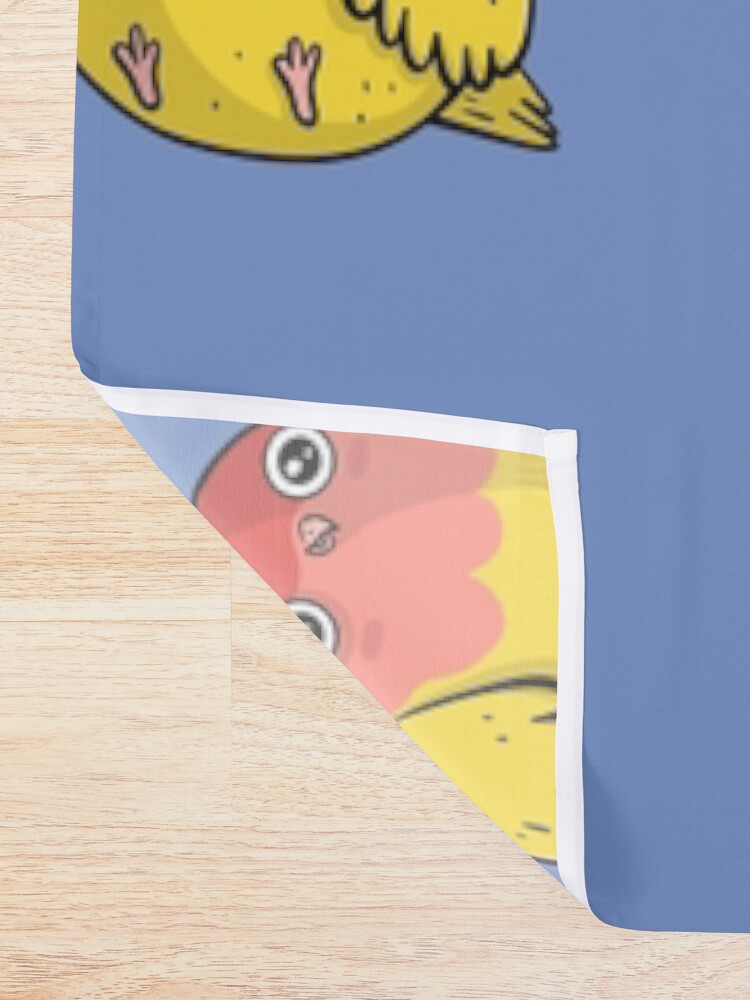 Alternate view of Cute Lutino Lovebird Chubby Bird Design Shower Curtain