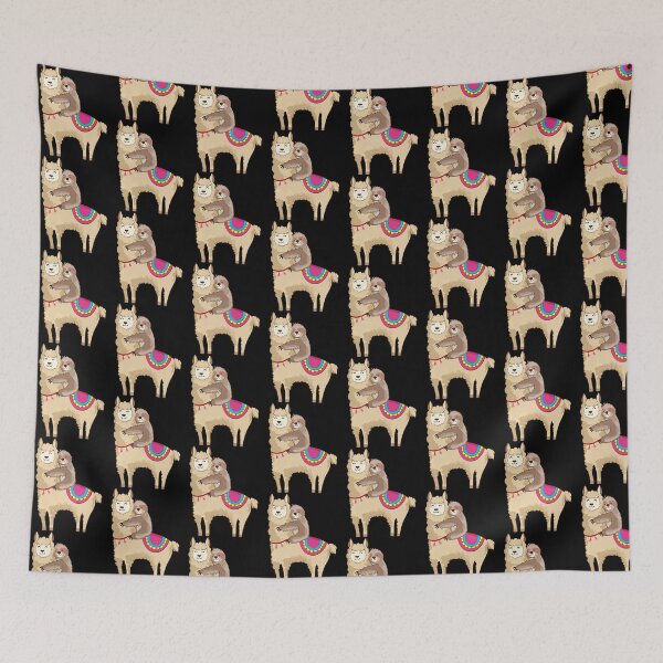 Item preview, Sloth Riding Llama Hugging Animal Friends Tile Pattern designed and sold by perfectpresents.