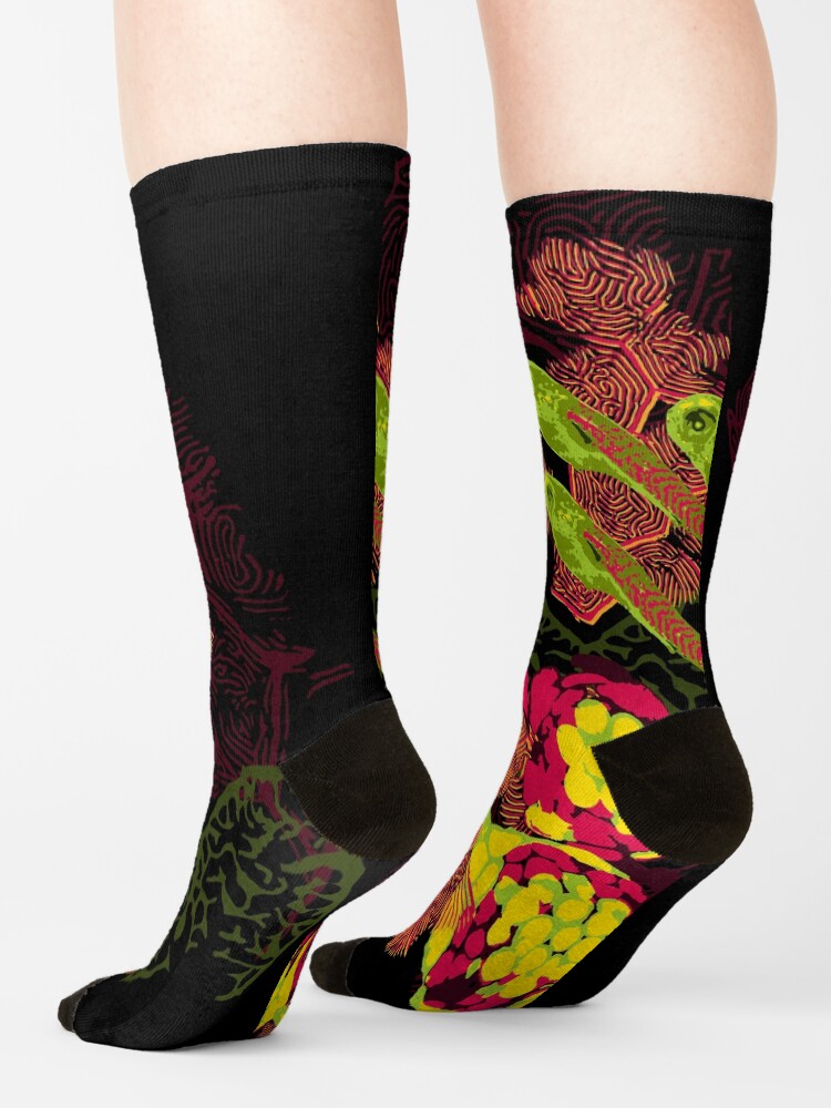 Alternate view of Zebrafish Fluorescent Staining Socks