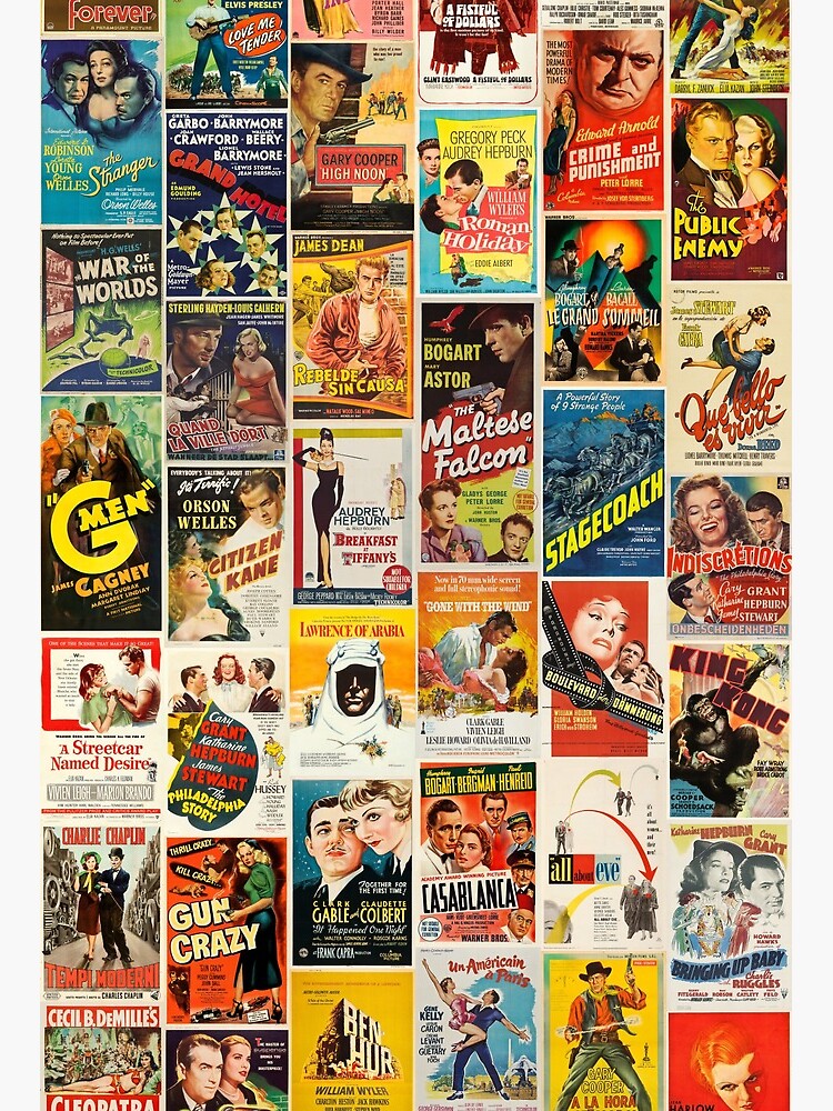 Classic Movie Poster Collage Art Board Print By Artboy213 Redbubble