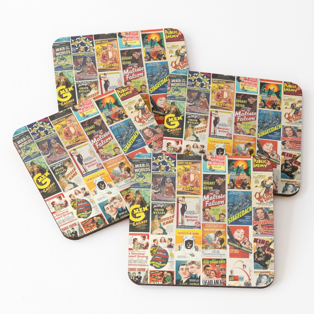 "Classic Movie Poster Collage" Coasters (Set of 4) for Sale by