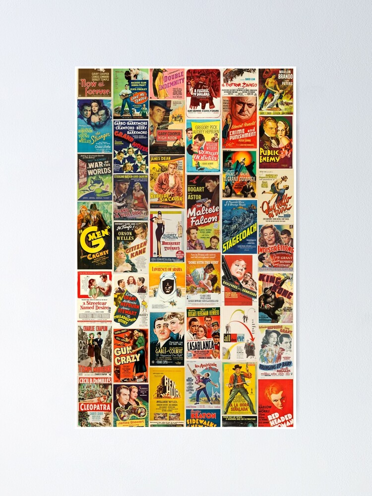 Classic Movie Poster Collage Poster By Artboy213 Redbubble