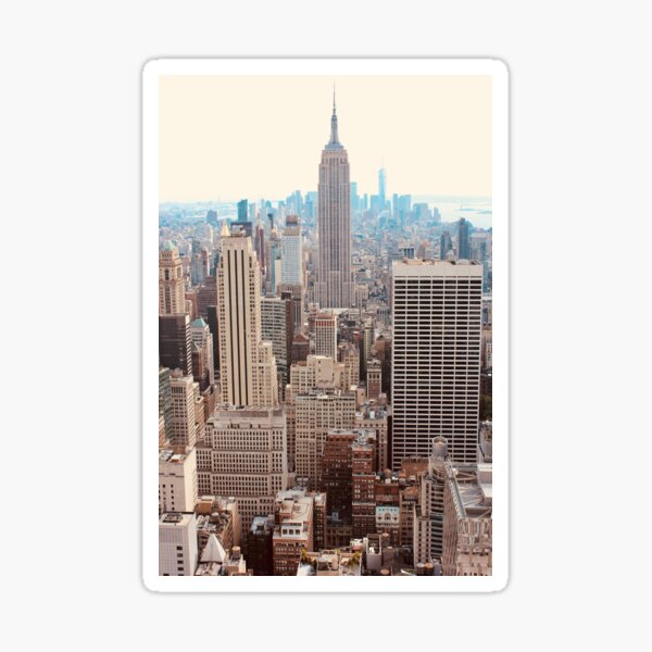 New York City Empire State Cityscape Warm Sticker