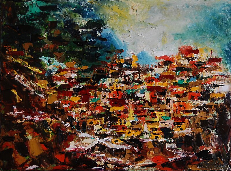 "Manarola VII. Cinque Terre, Italy , original oil painting" by