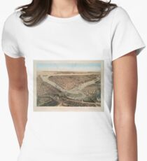 Camiseta entallada para mujer Vintage Pictorial Map of NYC and Brooklyn (1859)
