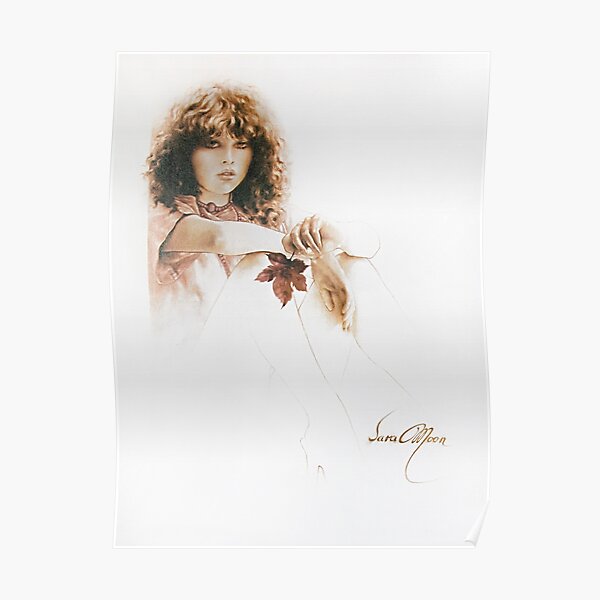 Fille avec feuille d'érable Poster