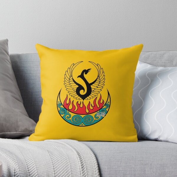 Pictish Crescent Rising Phoenix Throw Pillow