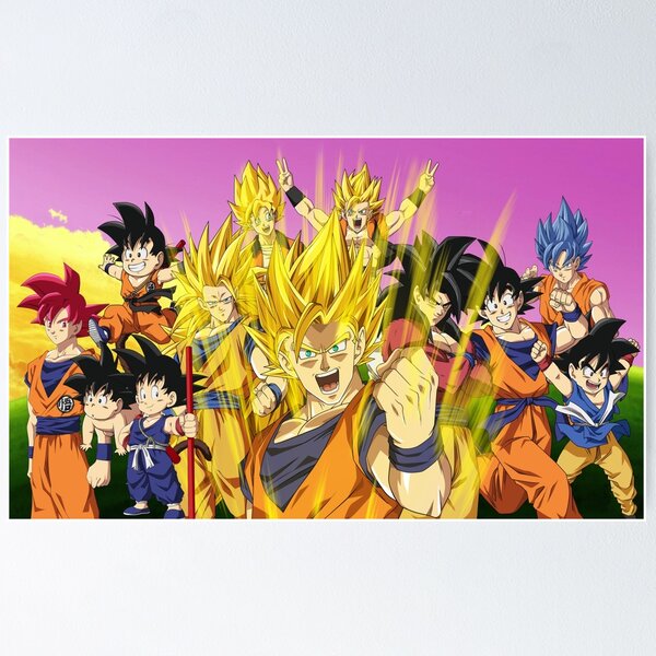Poster Affiche Goku Transformation Sayan Dragon Ball Z Dbz(61x86cmB) :  : Autres